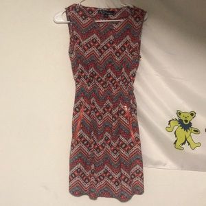 Orange Pattern Dress (With Zipper Pockets!)